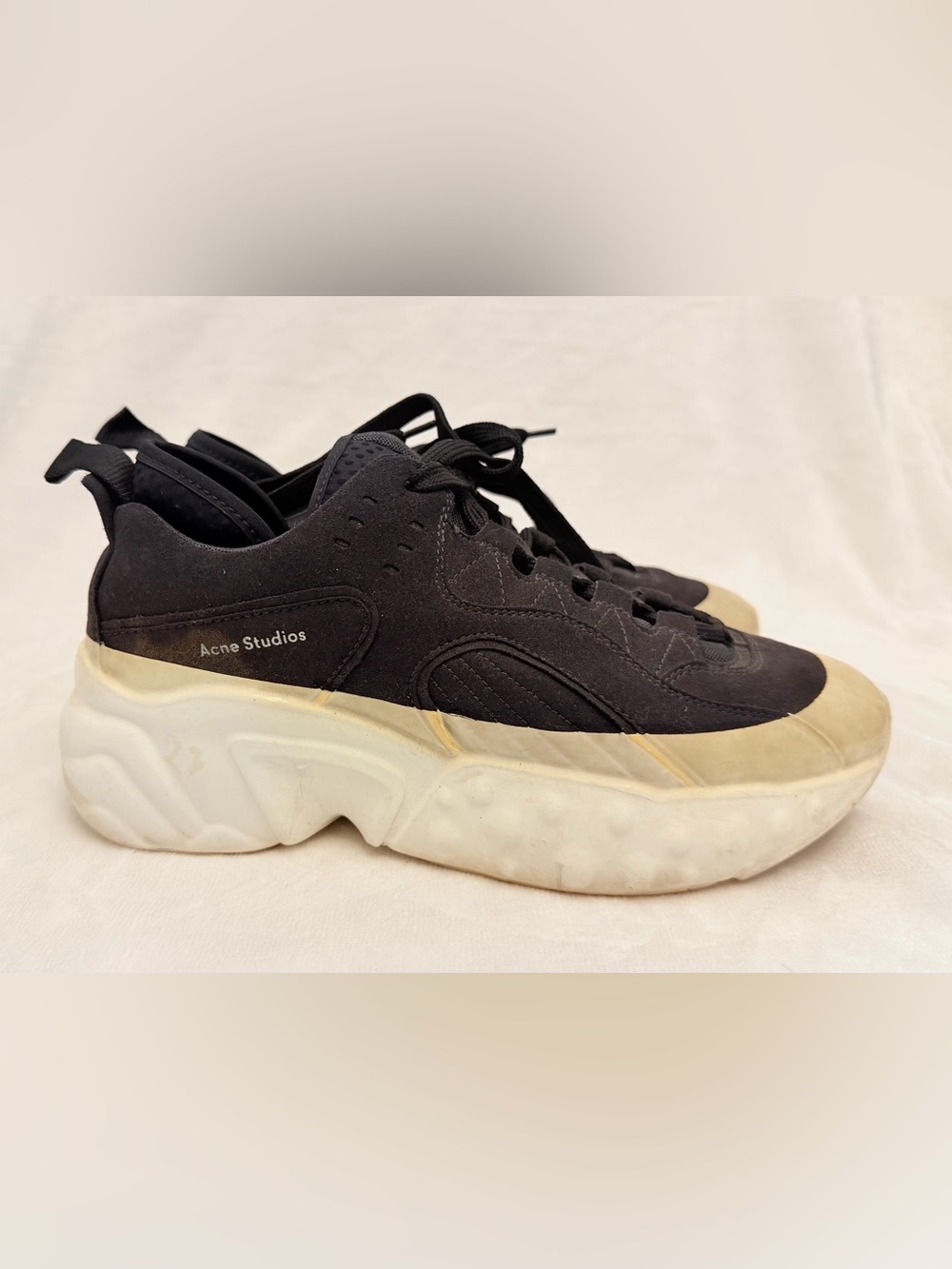 Acne Taupe Suede Low-Top Sneakers